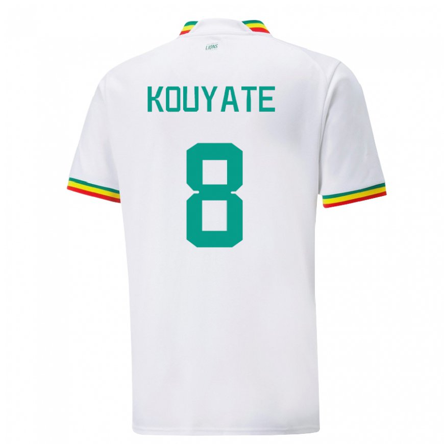 Kandiny Kinder Senegalesische Cheikhou Kouyate #8 Weiß Heimtrikot Trikot 22-24 T-shirt