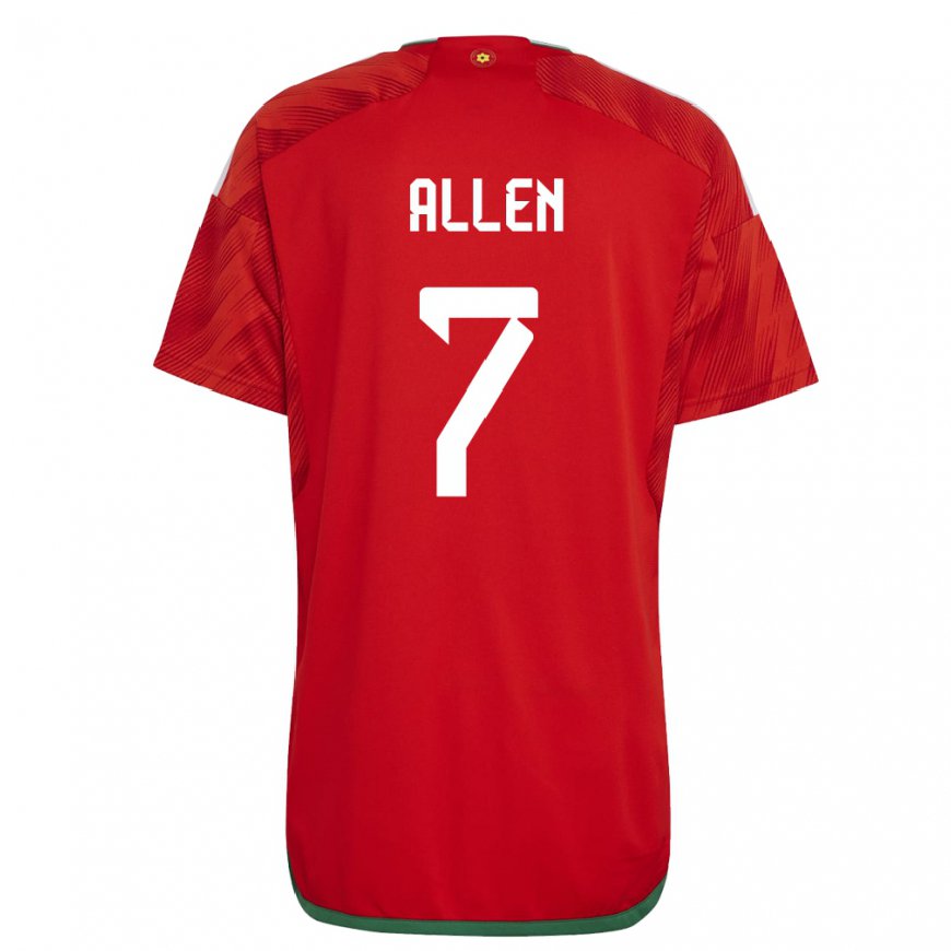 Kandiny Herren Walisische Joe Allen #7 Rot Heimtrikot Trikot 22-24 T-shirt