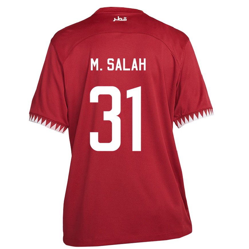 Kandiny Herren Katarische Salah Zakaria #31 Kastanienbraun Heimtrikot Trikot 22-24 T-shirt