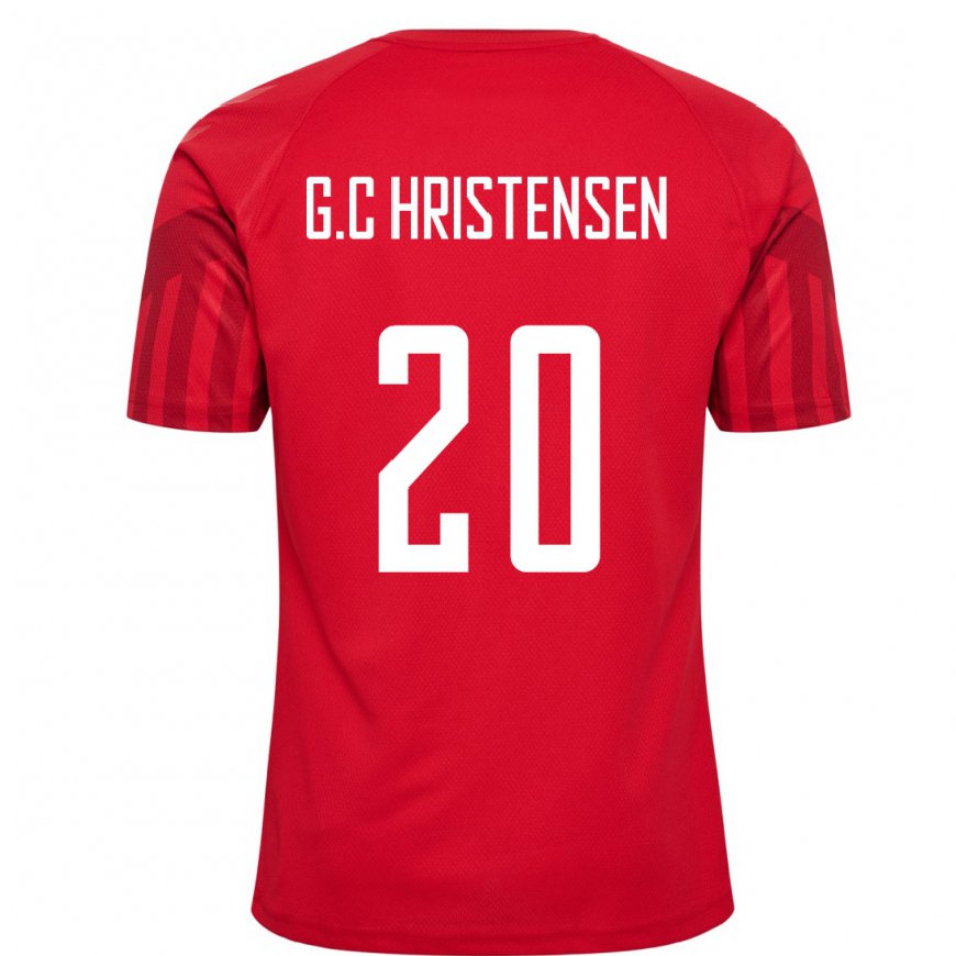 Kandiny Kinder Dänische Gustav Christensen #20 Rot Heimtrikot Trikot 22-24 T-shirt