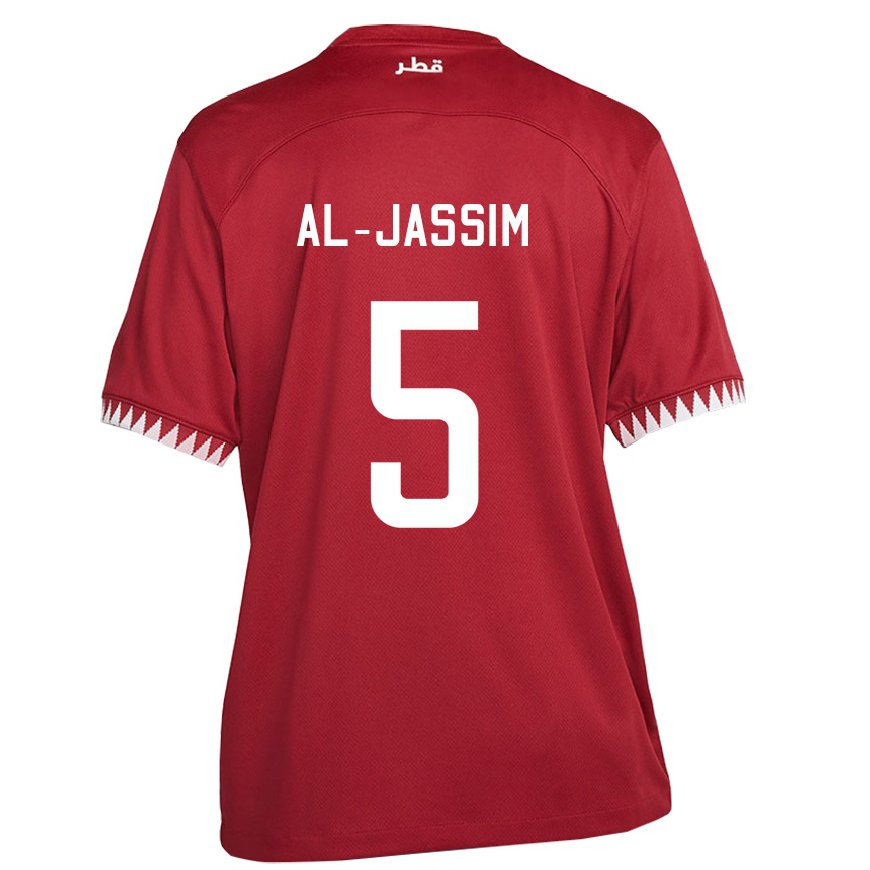 Kandiny Herren Katarische Dana Al Jassim #5 Kastanienbraun Heimtrikot Trikot 22-24 T-shirt