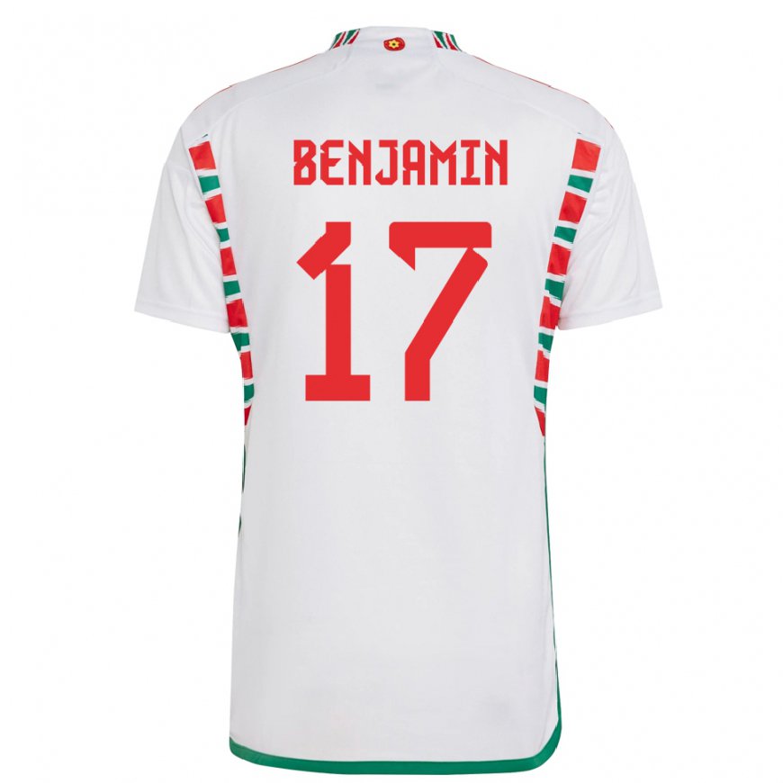 Kandiny Herren Walisische Omari Benjamin #17 Weiß Auswärtstrikot Trikot 22-24 T-shirt