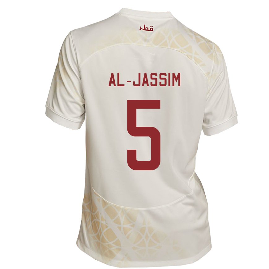 Kandiny Herren Katarische Dana Al Jassim #5 Goldbeige Auswärtstrikot Trikot 22-24 T-shirt