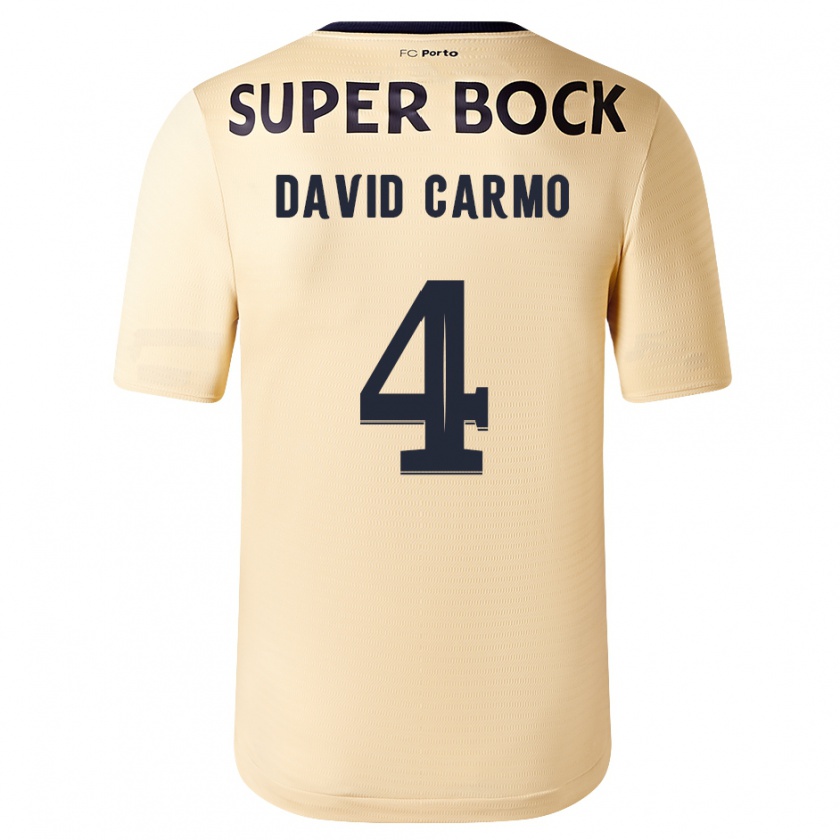 Kandiny Herren David Carmo #4 Beige-Gold Auswärtstrikot Trikot 2023/24 T-Shirt