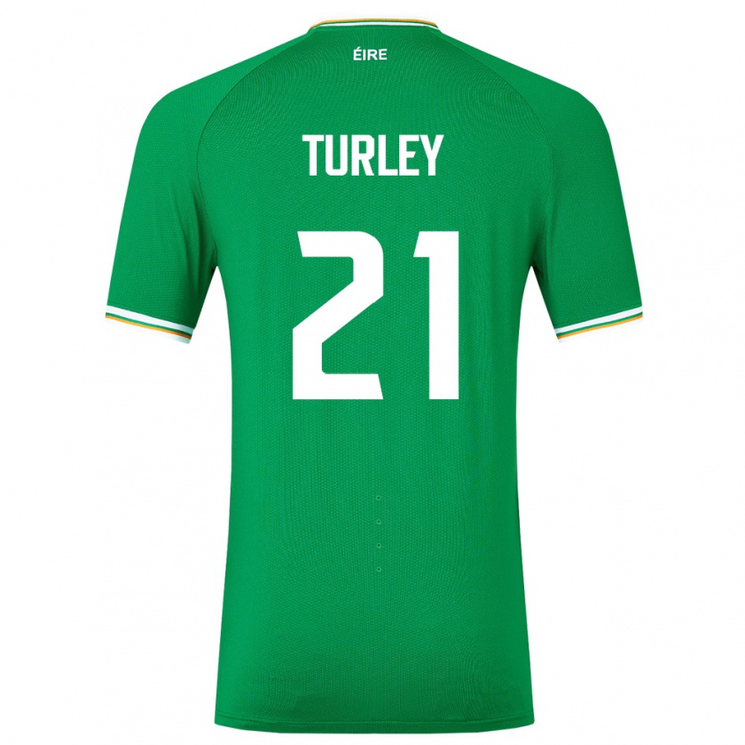 Kandiny Kinder Irische Freddie Turley #21 Grün Heimtrikot Trikot 24-26 T-Shirt