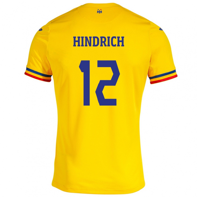 Kandiny Kinder Rumänische Otto Hindrich #12 Gelb Heimtrikot Trikot 24-26 T-Shirt