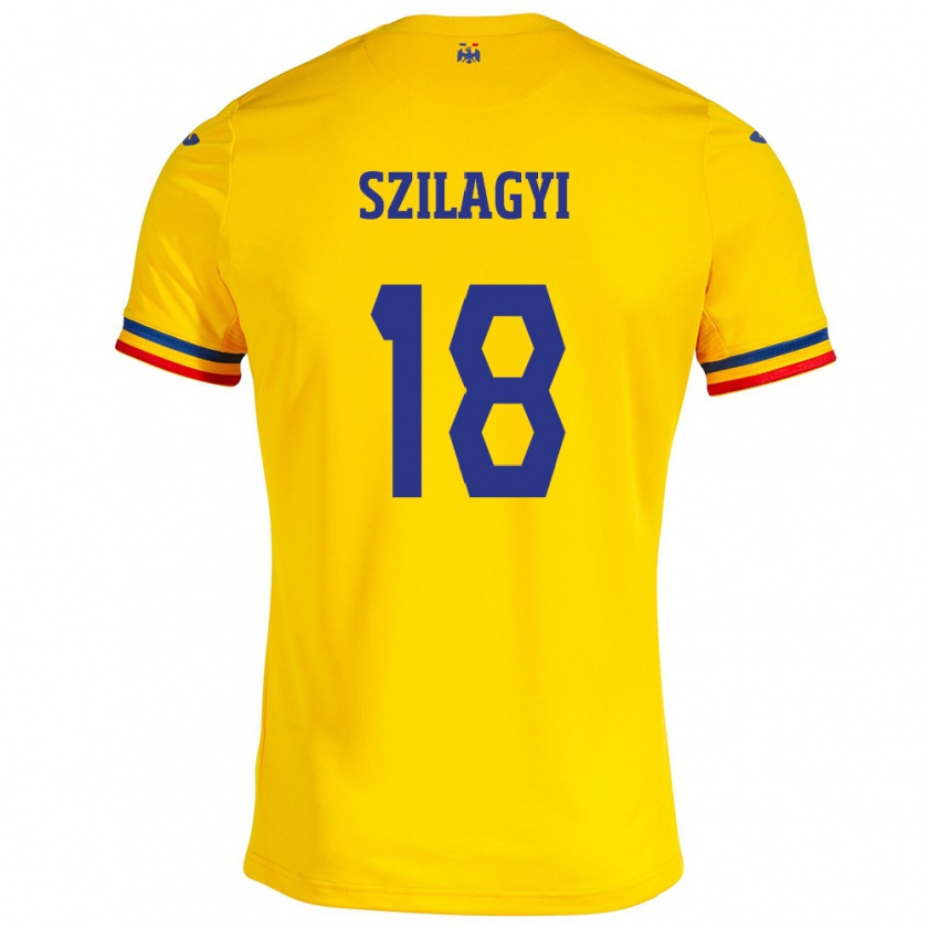 Kandiny Kinder Rumänische Szabolcs Szilágyi #18 Gelb Heimtrikot Trikot 24-26 T-Shirt