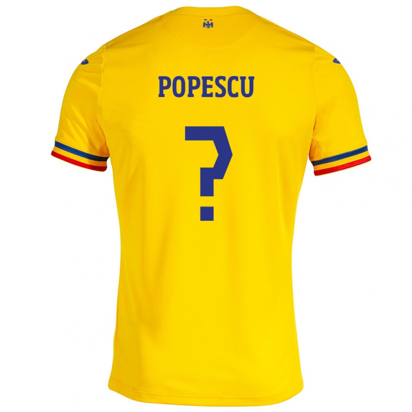 Kandiny Kinder Rumänische Marco Popescu #0 Gelb Heimtrikot Trikot 24-26 T-Shirt