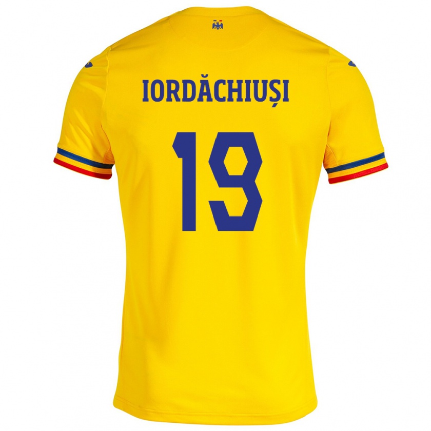 Kandiny Kinder Rumänische Olga Iordăchiuși #19 Gelb Heimtrikot Trikot 24-26 T-Shirt