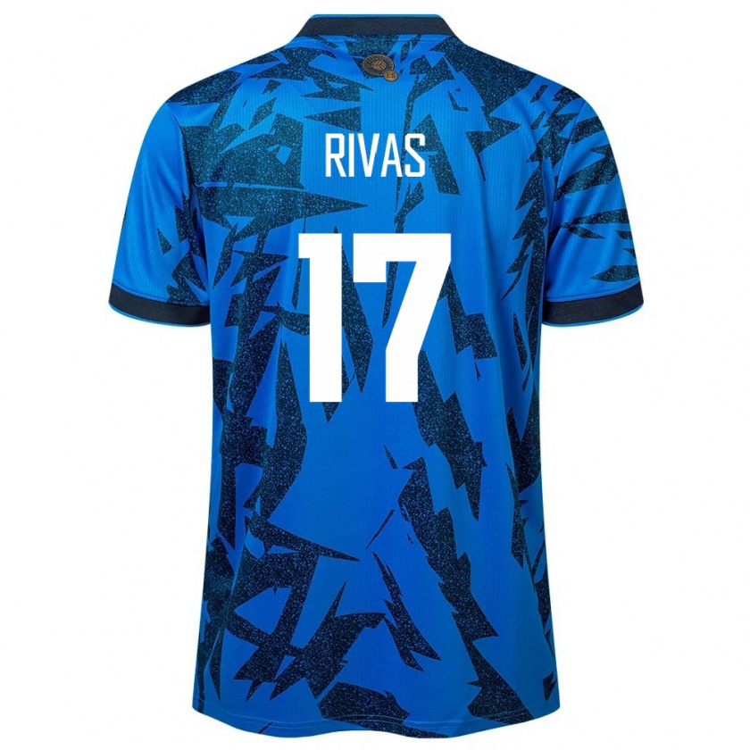 Kandiny Kinder El Salvador Eduardo Rivas #17 Blau Heimtrikot Trikot 24-26 T-Shirt