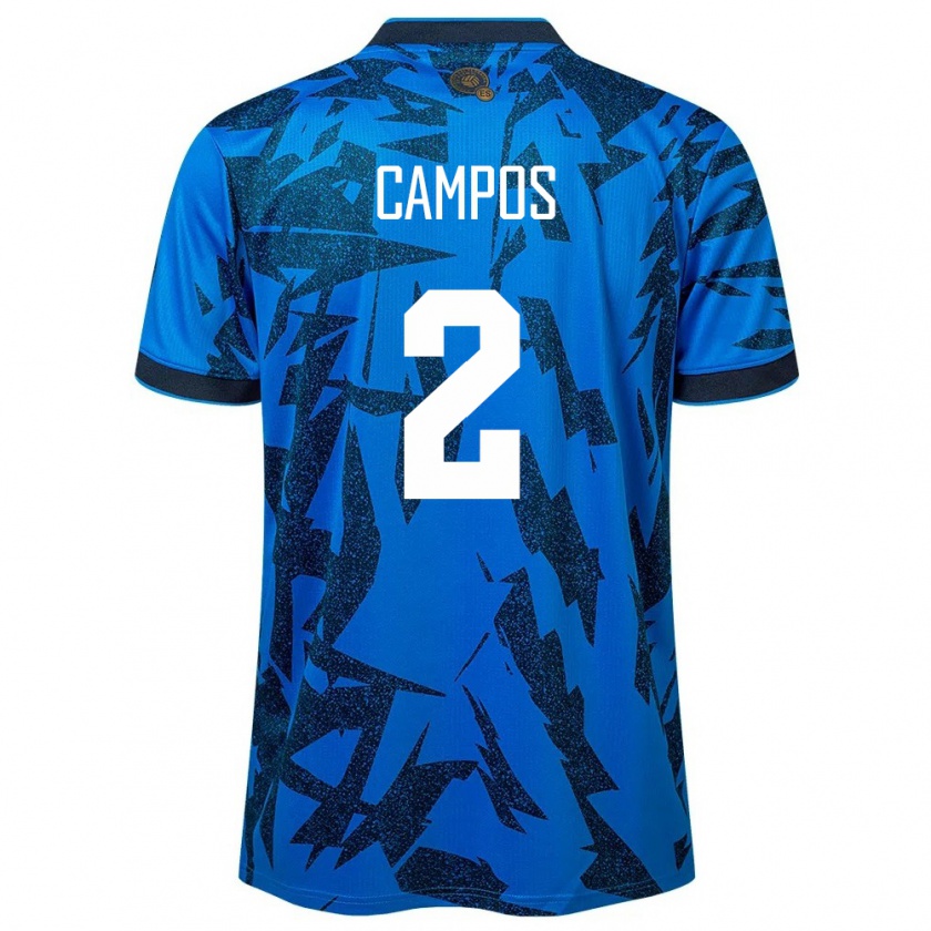 Kandiny Kinder El Salvador Adonis Campos #2 Blau Heimtrikot Trikot 24-26 T-Shirt