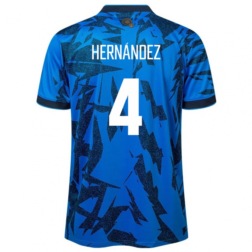 Kandiny Kinder El Salvador Elaily Hernández #4 Blau Heimtrikot Trikot 24-26 T-Shirt