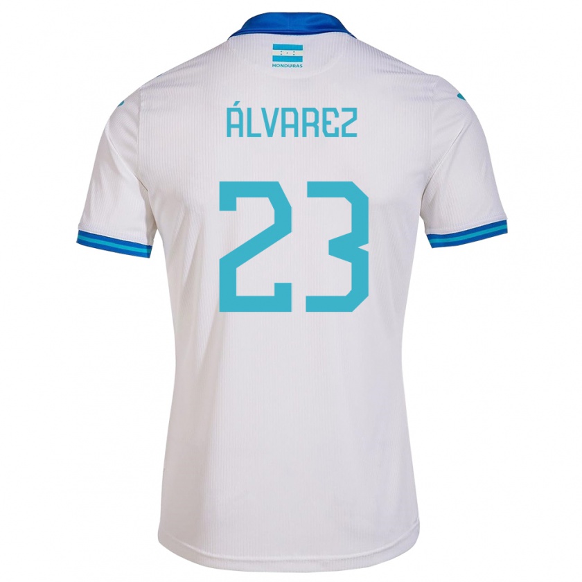 Kandiny Kinder Honduras Jorge Álvarez #23 Weiß Heimtrikot Trikot 24-26 T-Shirt