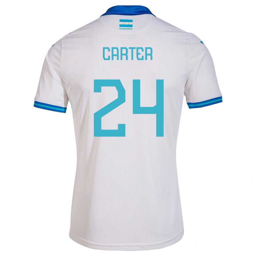 Kandiny Kinder Honduras Daniel Carter #24 Weiß Heimtrikot Trikot 24-26 T-Shirt