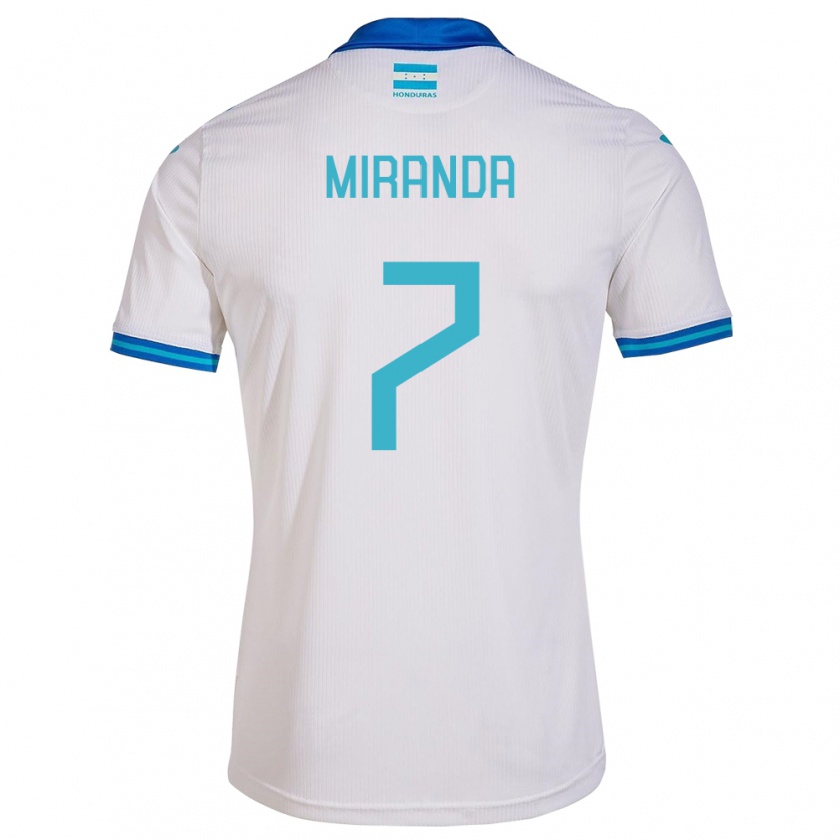 Kandiny Kinder Honduras Jeffry Miranda #7 Weiß Heimtrikot Trikot 24-26 T-Shirt