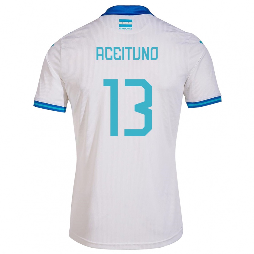 Kandiny Kinder Honduras Marco Aceituno #13 Weiß Heimtrikot Trikot 24-26 T-Shirt