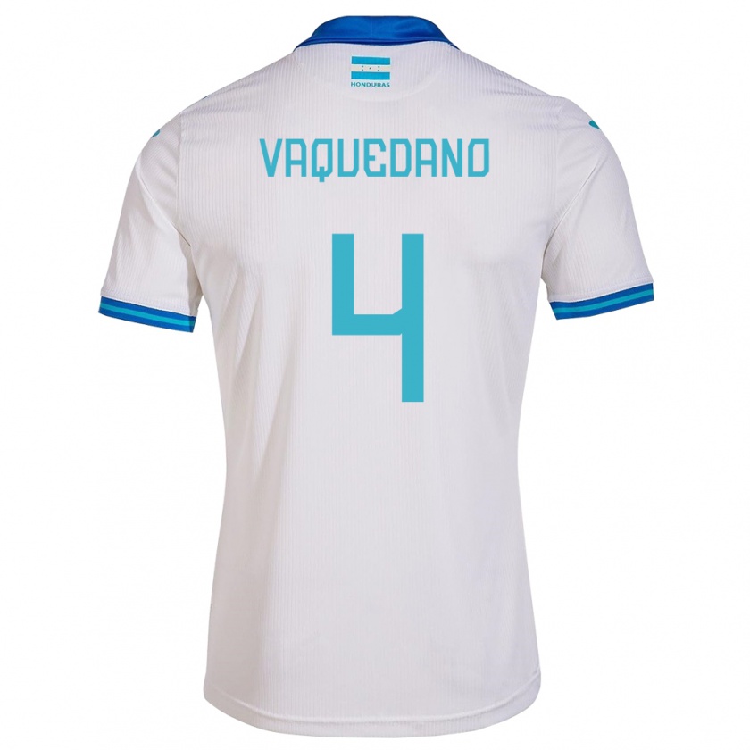 Kandiny Kinder Honduras Brayan Vaquedano #4 Weiß Heimtrikot Trikot 24-26 T-Shirt