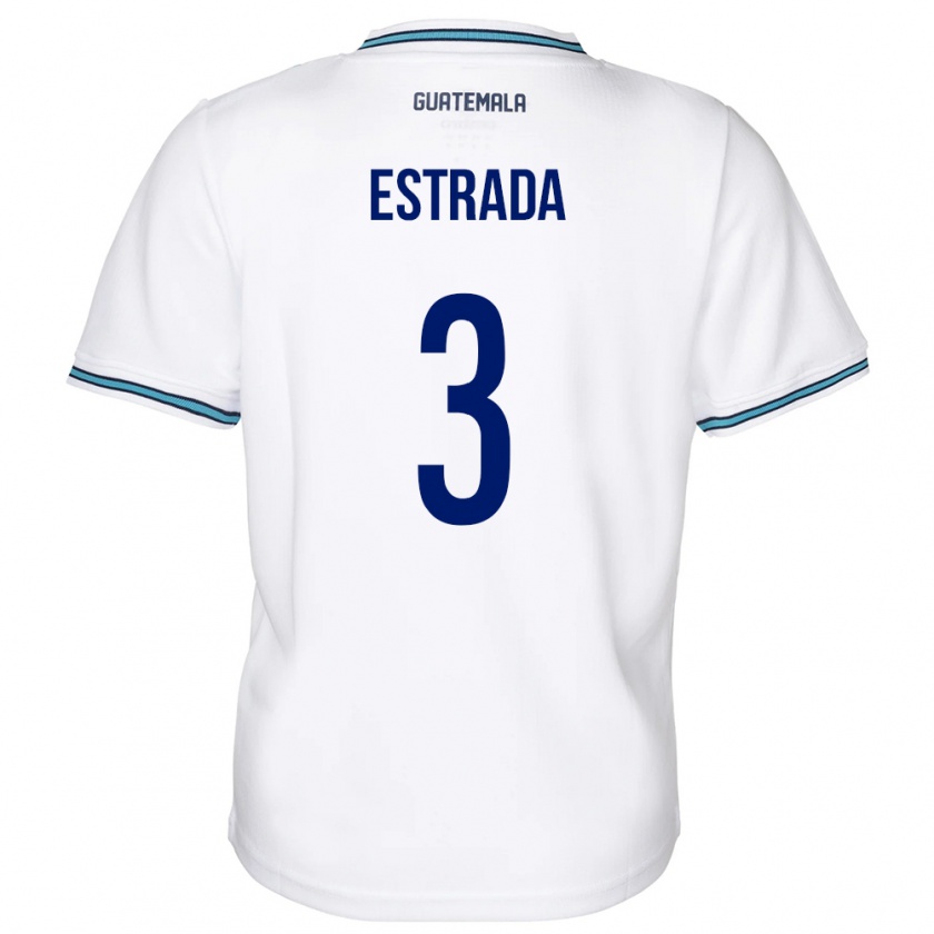 Kandiny Kinder Guatemala Carlos Estrada #3 Weiß Heimtrikot Trikot 24-26 T-Shirt