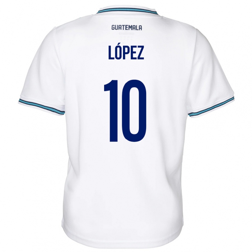 Kandiny Kinder Guatemala Antonio López #10 Weiß Heimtrikot Trikot 24-26 T-Shirt