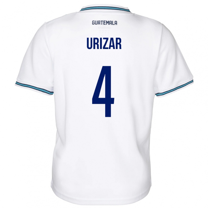 Kandiny Kinder Guatemala Jeshua Urizar #4 Weiß Heimtrikot Trikot 24-26 T-Shirt