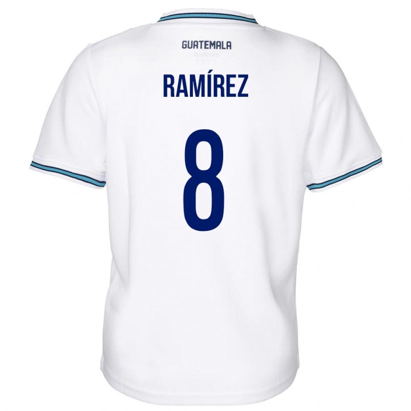 Kandiny Kinder Guatemala Dennis Ramírez #8 Weiß Heimtrikot Trikot 24-26 T-Shirt