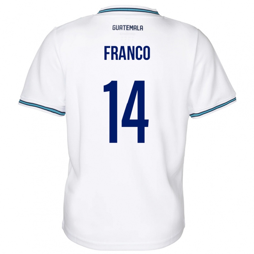 Kandiny Kinder Guatemala Jonathan Franco #14 Weiß Heimtrikot Trikot 24-26 T-Shirt