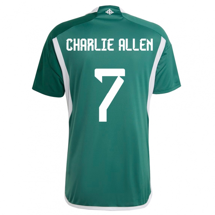 Kandiny Kinder Nordirland Charlie Allen #7 Grün Heimtrikot Trikot 24-26 T-Shirt