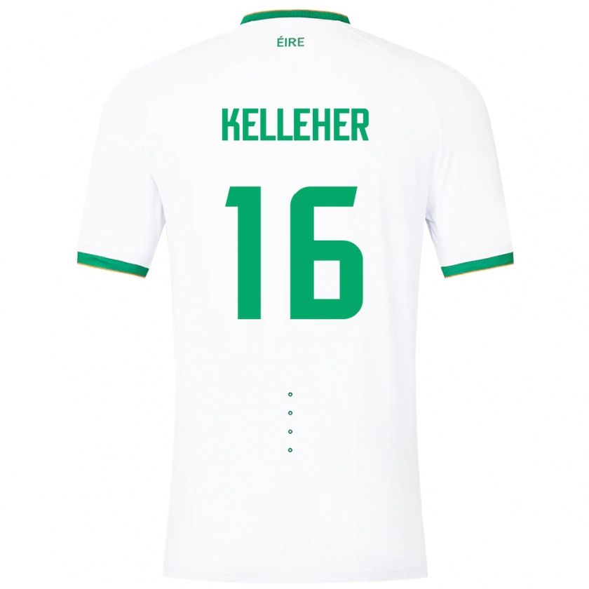 Kandiny Kinder Irische Caoimhín Kelleher #16 Weiß Auswärtstrikot Trikot 24-26 T-Shirt