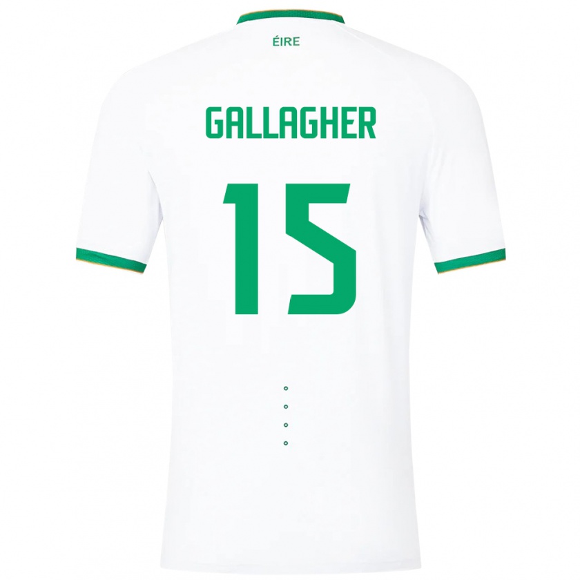 Kandiny Kinder Irische Oisín Gallagher #15 Weiß Auswärtstrikot Trikot 24-26 T-Shirt