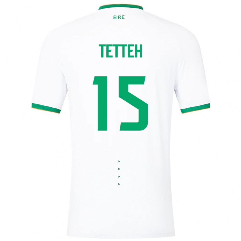 Kandiny Kinder Irische Gideon Tetteh #15 Weiß Auswärtstrikot Trikot 24-26 T-Shirt