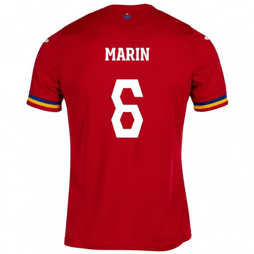 Kandiny Kinder Rumänische Marius Marin #6 Rot Auswärtstrikot Trikot 24-26 T-Shirt