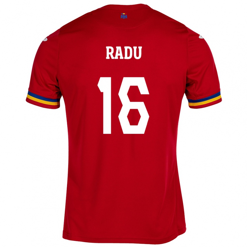 Kandiny Kinder Rumänische Andrei Radu #16 Rot Auswärtstrikot Trikot 24-26 T-Shirt