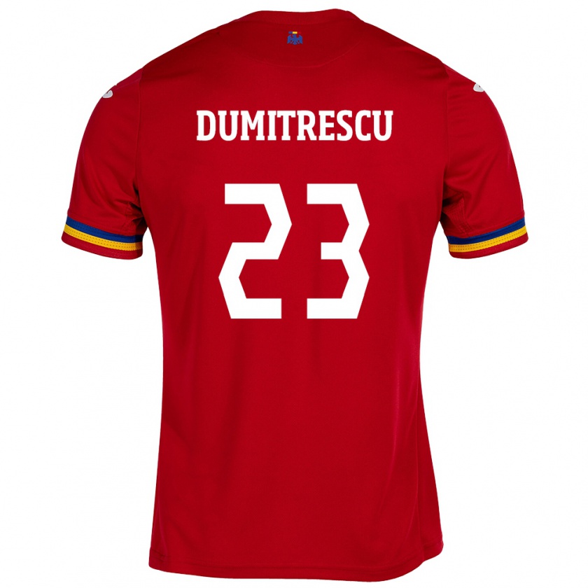 Kandiny Kinder Rumänische Andres Dumitrescu #23 Rot Auswärtstrikot Trikot 24-26 T-Shirt