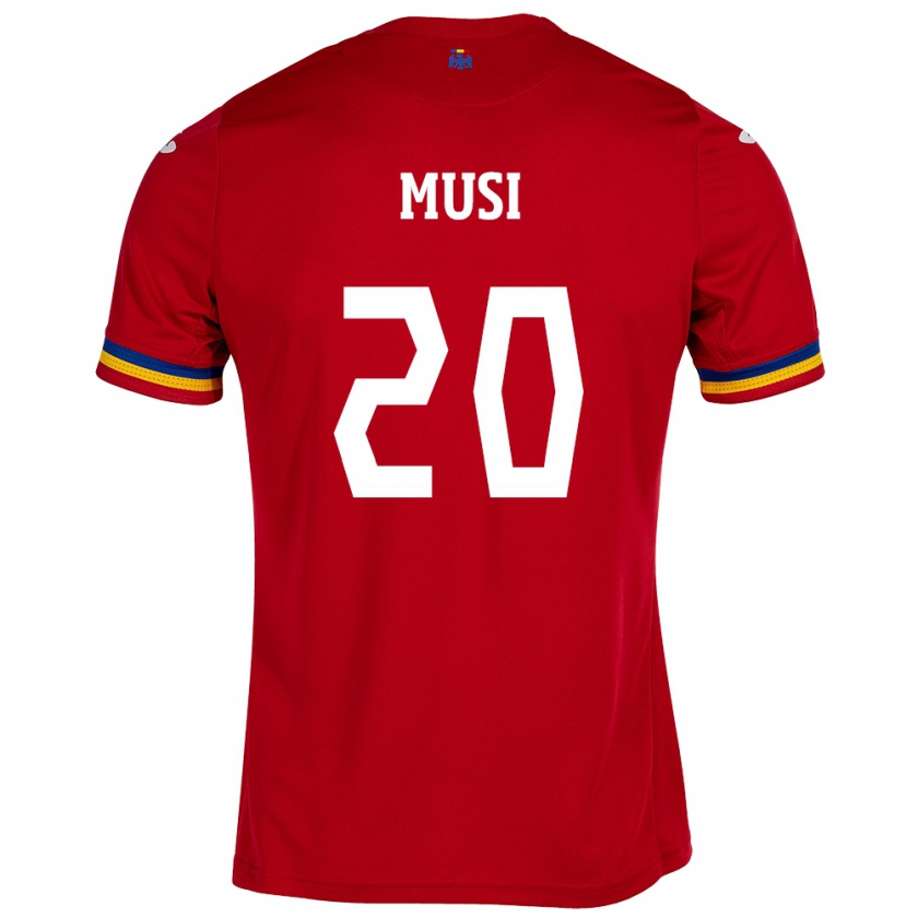 Kandiny Kinder Rumänische Alexandru Musi #20 Rot Auswärtstrikot Trikot 24-26 T-Shirt