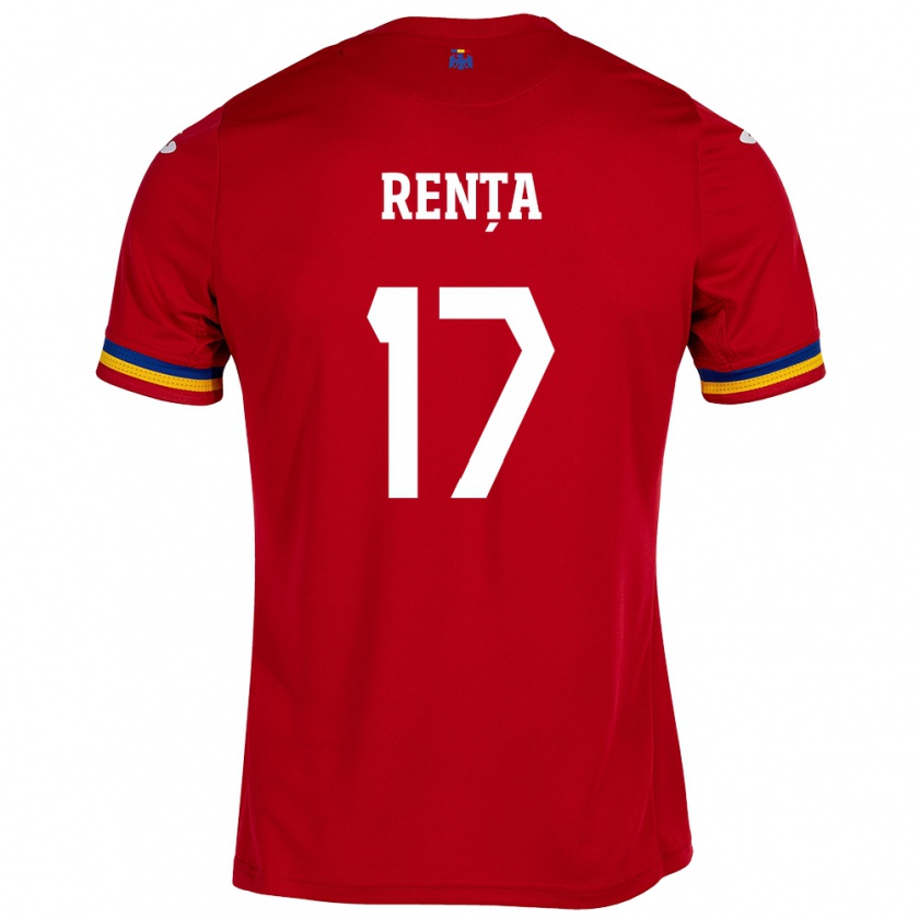 Kandiny Kinder Rumänische Denis Rența #17 Rot Auswärtstrikot Trikot 24-26 T-Shirt