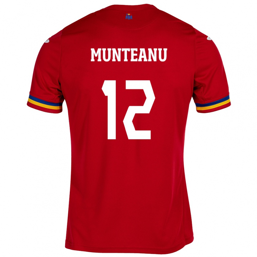 Kandiny Kinder Rumänische Rafael Munteanu #12 Rot Auswärtstrikot Trikot 24-26 T-Shirt