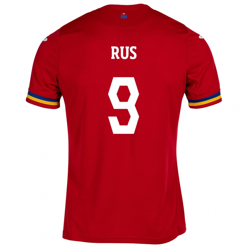 Kandiny Kinder Rumänische Laura Rus #9 Rot Auswärtstrikot Trikot 24-26 T-Shirt