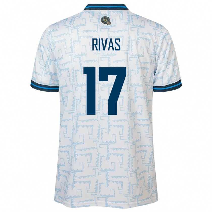 Kandiny Kinder El Salvador Eduardo Rivas #17 Weiß Auswärtstrikot Trikot 24-26 T-Shirt