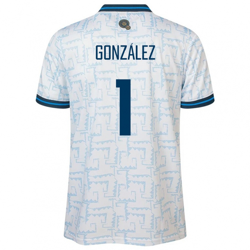 Kandiny Kinder El Salvador Mario González #1 Weiß Auswärtstrikot Trikot 24-26 T-Shirt