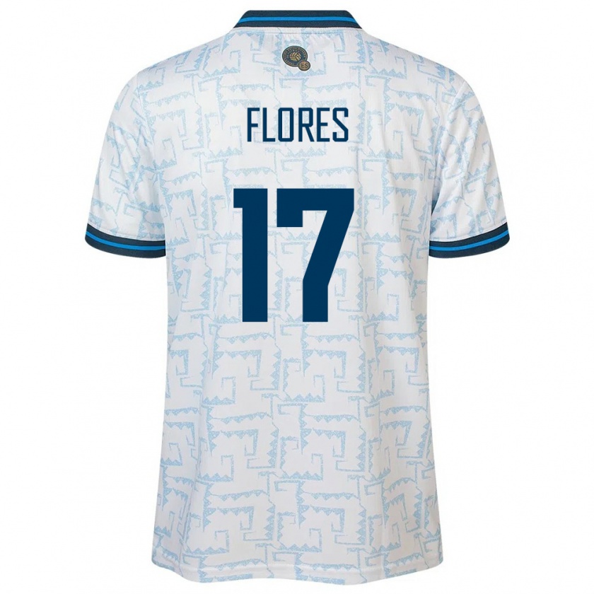 Kandiny Kinder El Salvador Diego Flores #17 Weiß Auswärtstrikot Trikot 24-26 T-Shirt