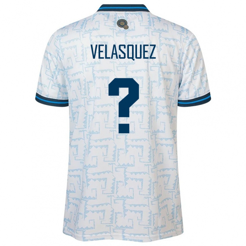 Kandiny Kinder El Salvador Jorge Velasquez #0 Weiß Auswärtstrikot Trikot 24-26 T-Shirt