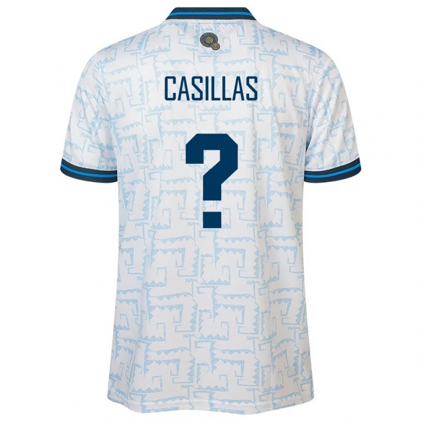 Kandiny Kinder El Salvador Marcos Casillas #0 Weiß Auswärtstrikot Trikot 24-26 T-Shirt