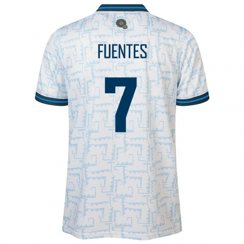 Kandiny Kinder El Salvador Danielle Fuentes #7 Weiß Auswärtstrikot Trikot 24-26 T-Shirt