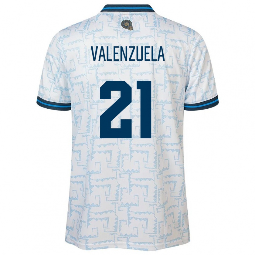 Kandiny Kinder El Salvador Ana Valenzuela #21 Weiß Auswärtstrikot Trikot 24-26 T-Shirt