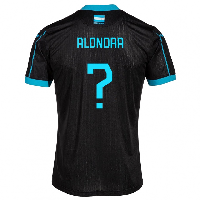 Kandiny Kinder Honduras Alondra Aguilar #0 Schwarz Auswärtstrikot Trikot 24-26 T-Shirt