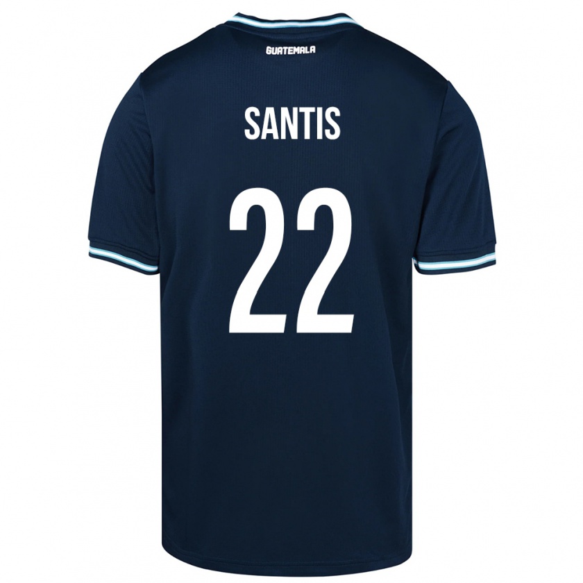 Kandiny Kinder Guatemala Diego Santis #22 Blau Auswärtstrikot Trikot 24-26 T-Shirt