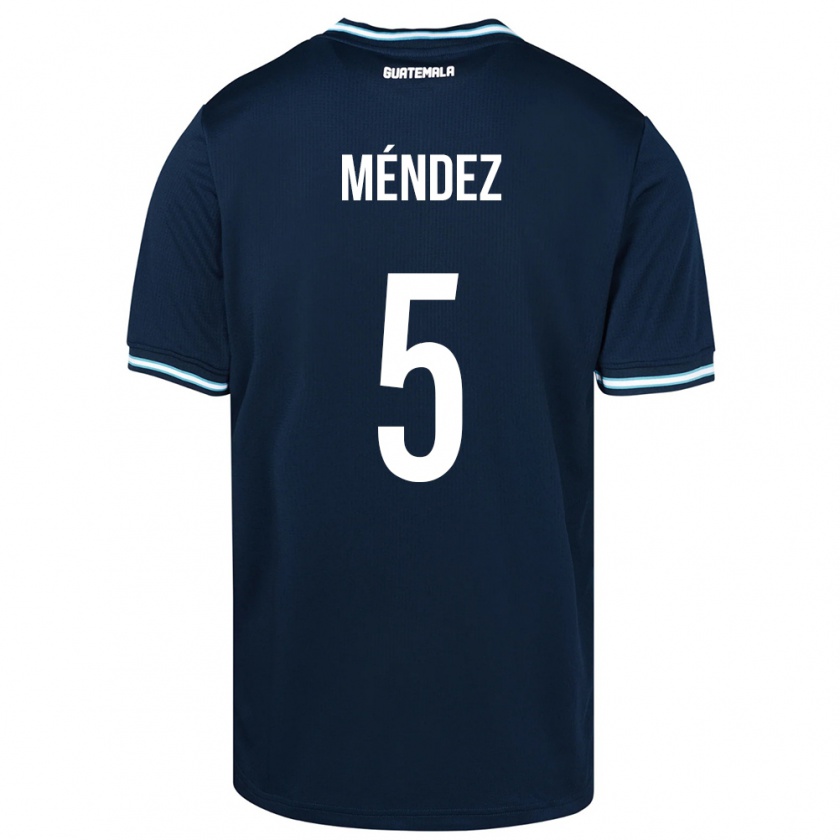 Kandiny Kinder Guatemala Diego Méndez #5 Blau Auswärtstrikot Trikot 24-26 T-Shirt