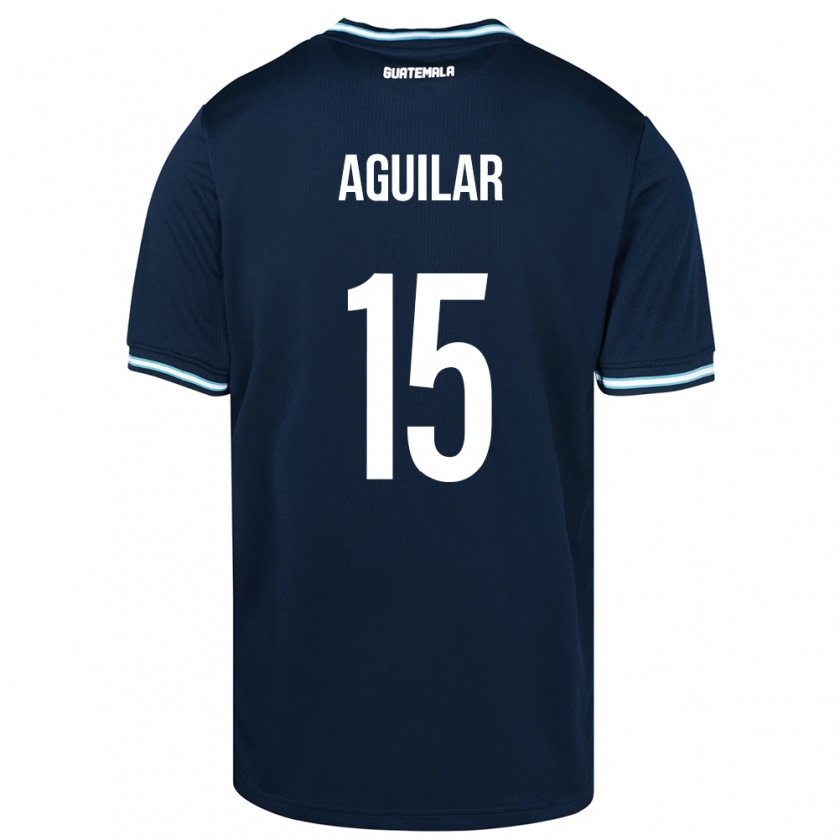 Kandiny Kinder Guatemala Carlos Aguilar #15 Blau Auswärtstrikot Trikot 24-26 T-Shirt