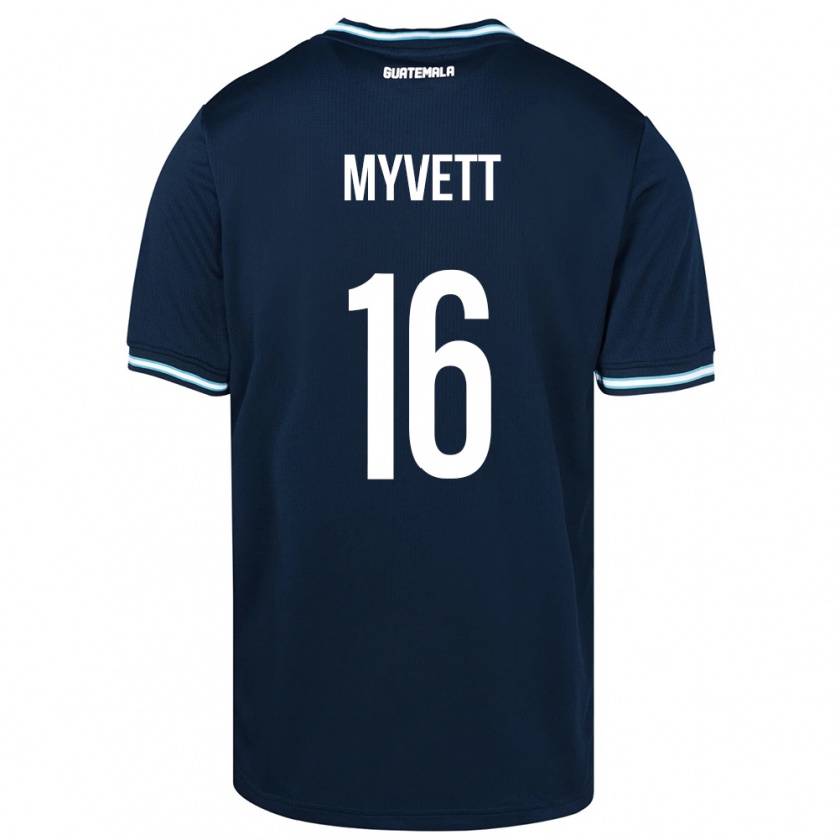 Kandiny Kinder Guatemala Jemery Myvett #16 Blau Auswärtstrikot Trikot 24-26 T-Shirt