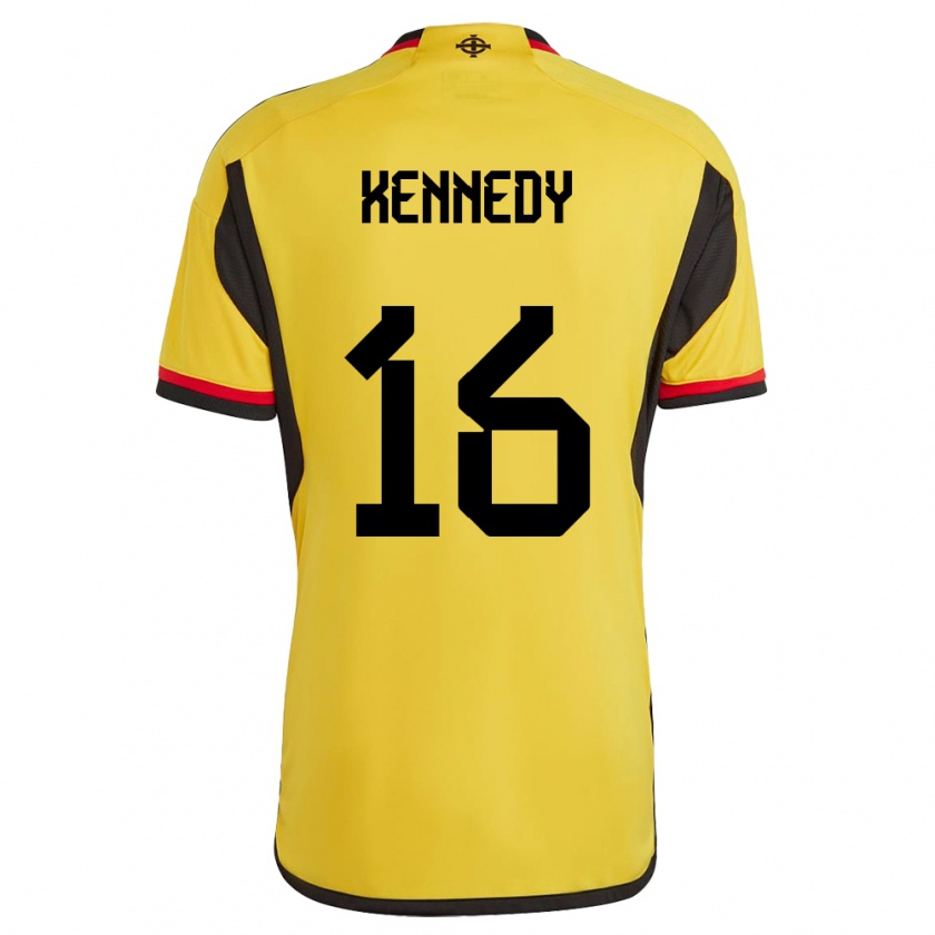 Kandiny Kinder Nordirland Matty Kennedy #16 Weiß Auswärtstrikot Trikot 24-26 T-Shirt